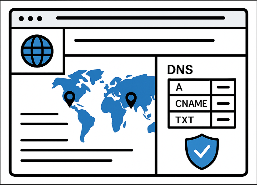 DNS-beheer, CDN, en beveiliging uitgelegd in schermweergave van Always Secure Webshield